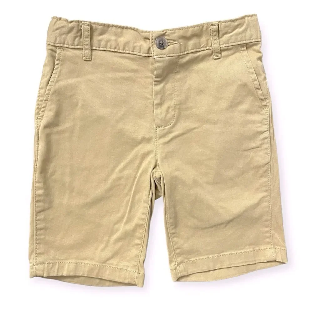 The Children’s Place Boy’s Flax Tan Uniform Stretch Twill Chino Shorts Size 6